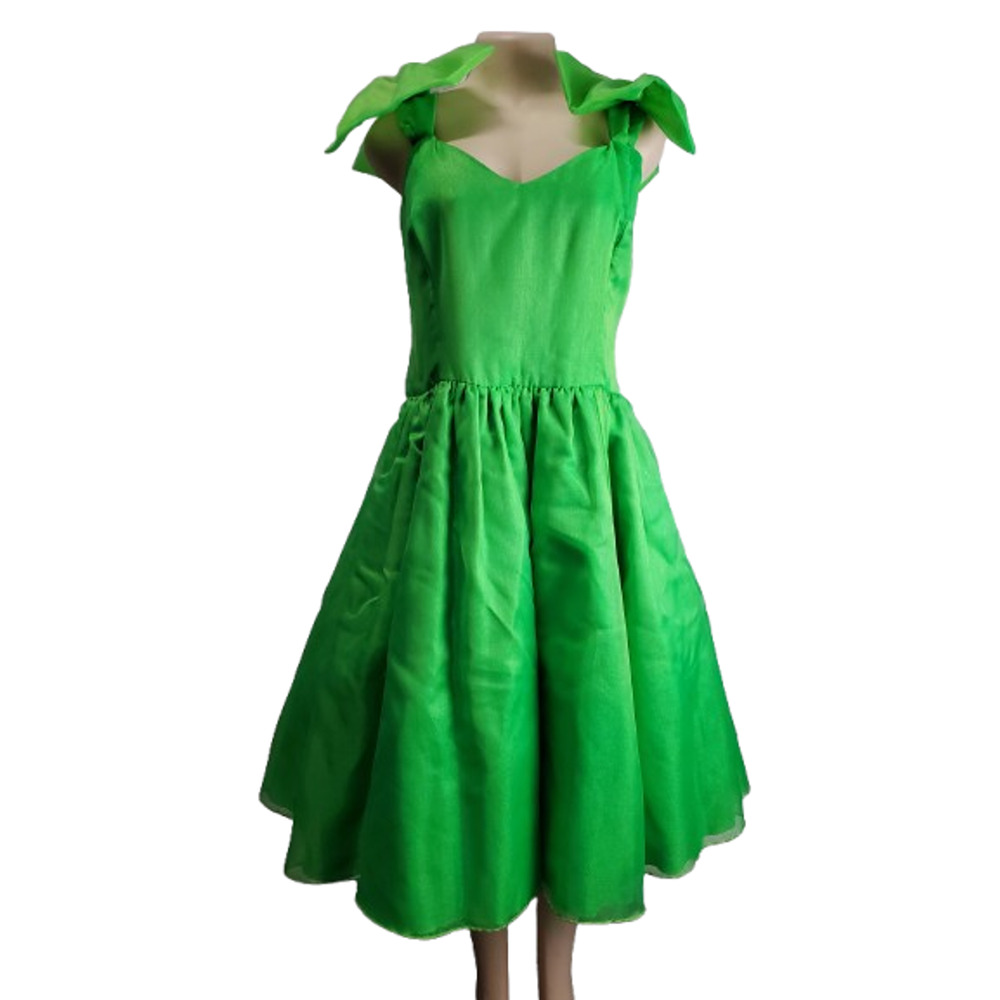 Custom women's green sleeveless dress